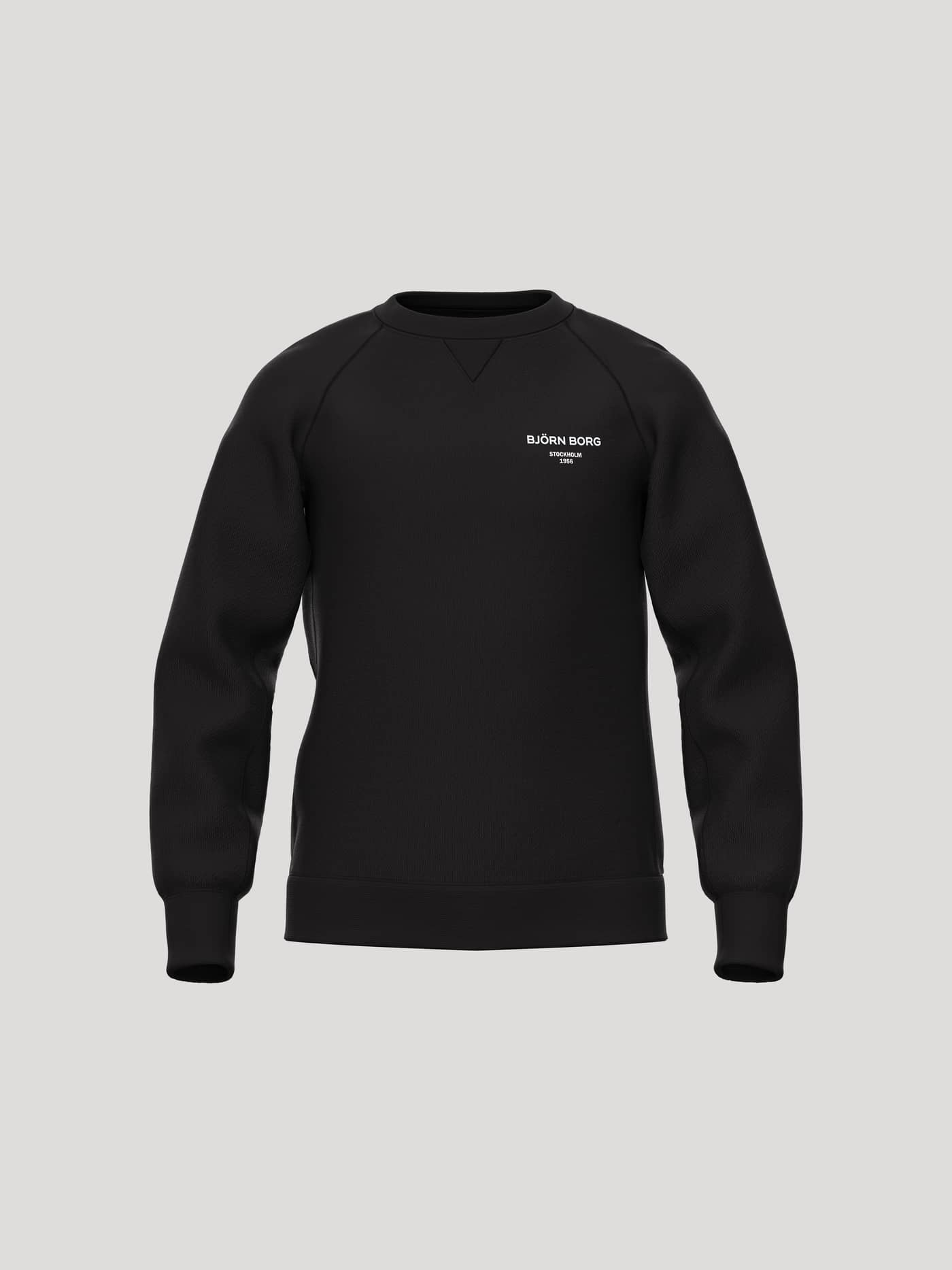 Borg Essential 1 Sweatshirt en Black Beauty (Negro) para kids con logotipo blanco en el pecho para tenis. - Image 1