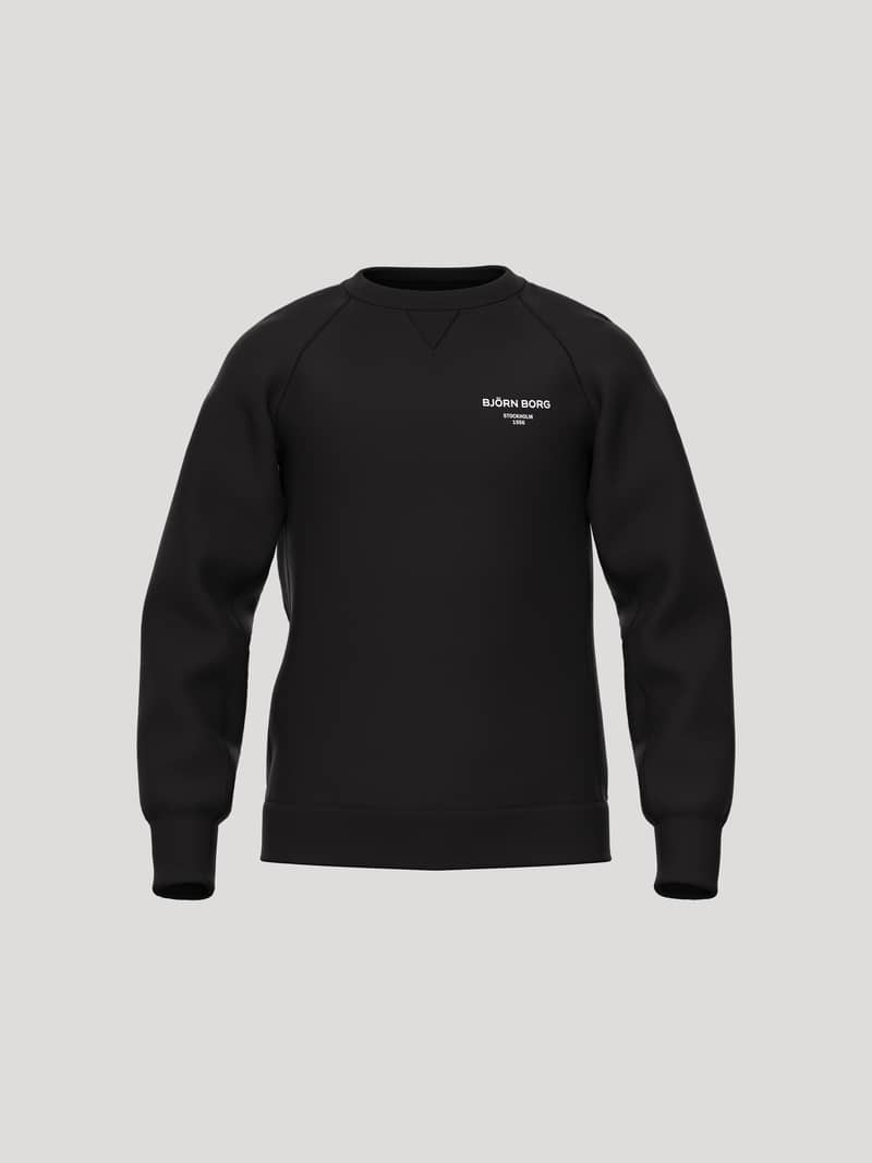 Borg Essential 1 Sweatshirt in Black Beauty (Black) for kids, featuring a white chest logo and tennis ball back print.