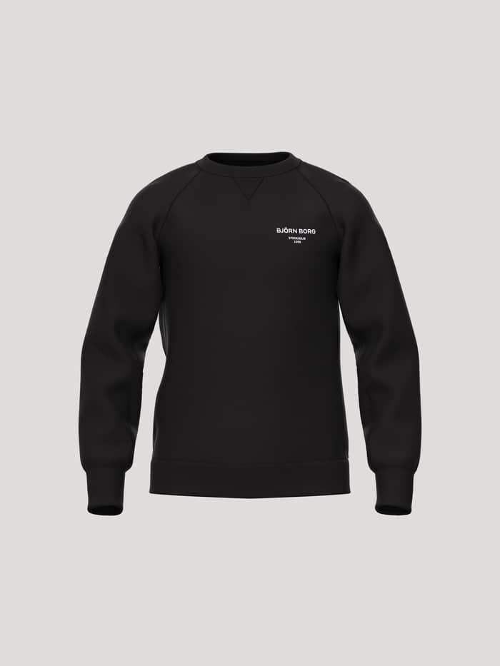 Borg Essential 1 Sweatshirt in Black Beauty (Black) for kids, featuring a white chest logo and tennis ball back print.