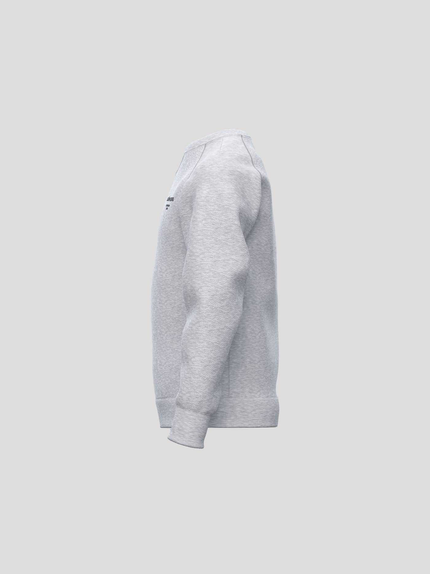 Side view of the Borg Essential 1 Sweatshirt for kids in Light Grey Melange (Grey) with ribbed cuffs, ideal for tennis. - Image 3