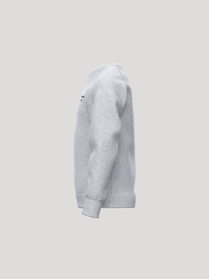 Side view of the Borg Essential 1 Sweatshirt for kids in Light Grey Melange (Grey) with ribbed cuffs, ideal for tennis. - Image 3