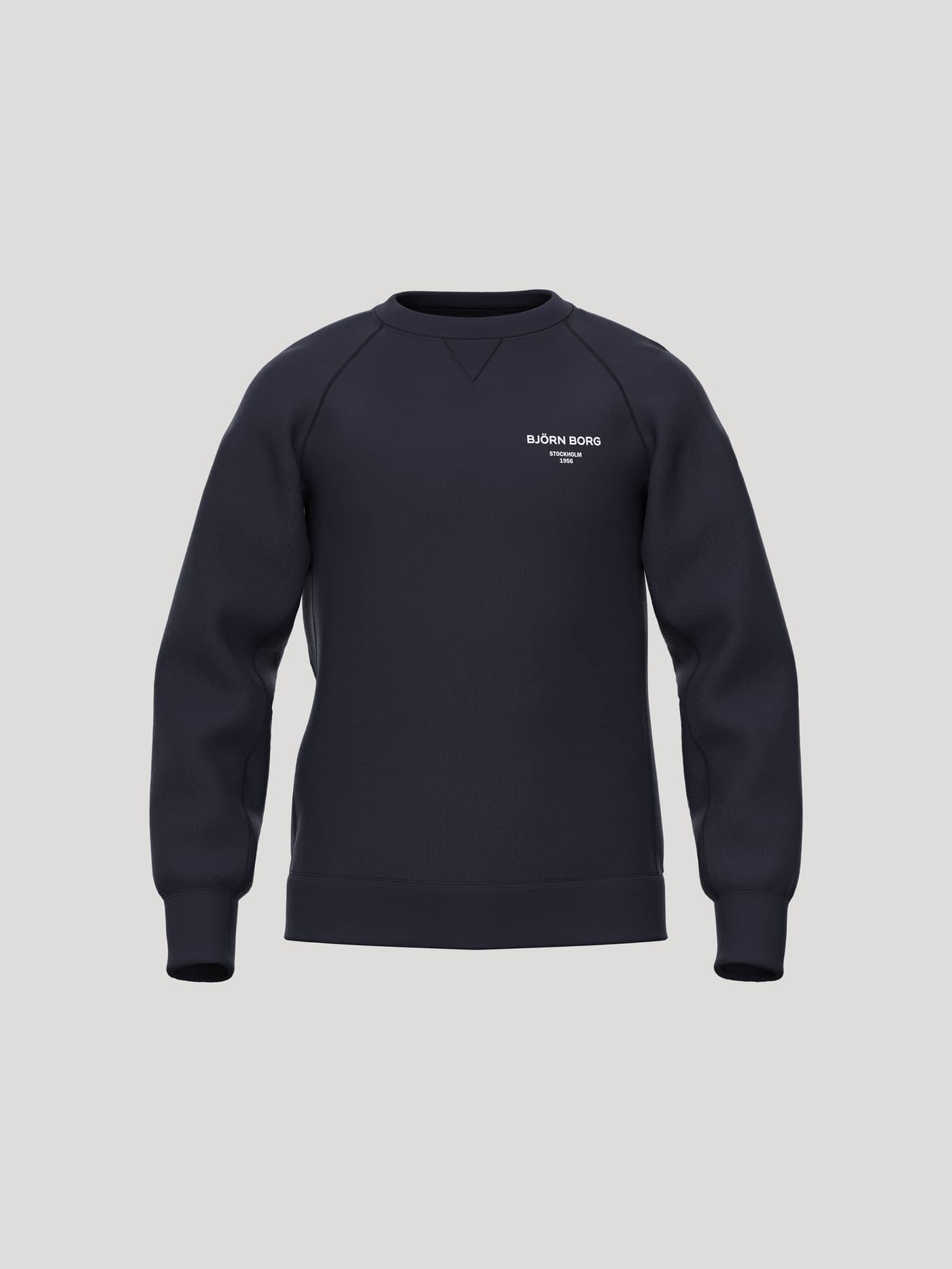 Borg Essential 1 Sweatshirt til kids i Night sky (Marineblå) set forfra med hvidt logo til tennis. - Image 1