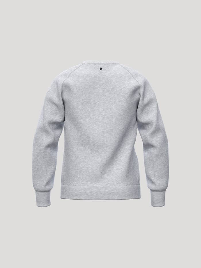 Back view of the kids' Borg Essential 1 Sweatshirt in Light Grey Melange (Grey) featuring a black tennis ball logo. - Image 2