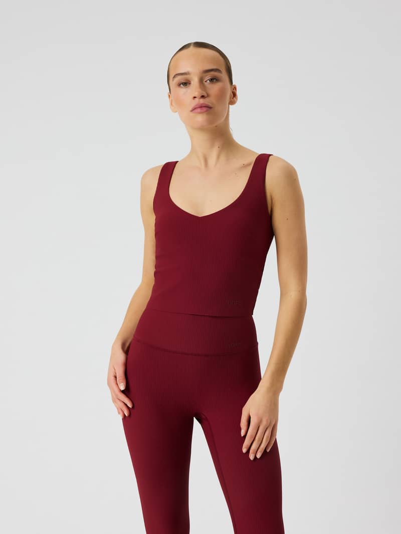 Studio Ribbed V-Neck Top