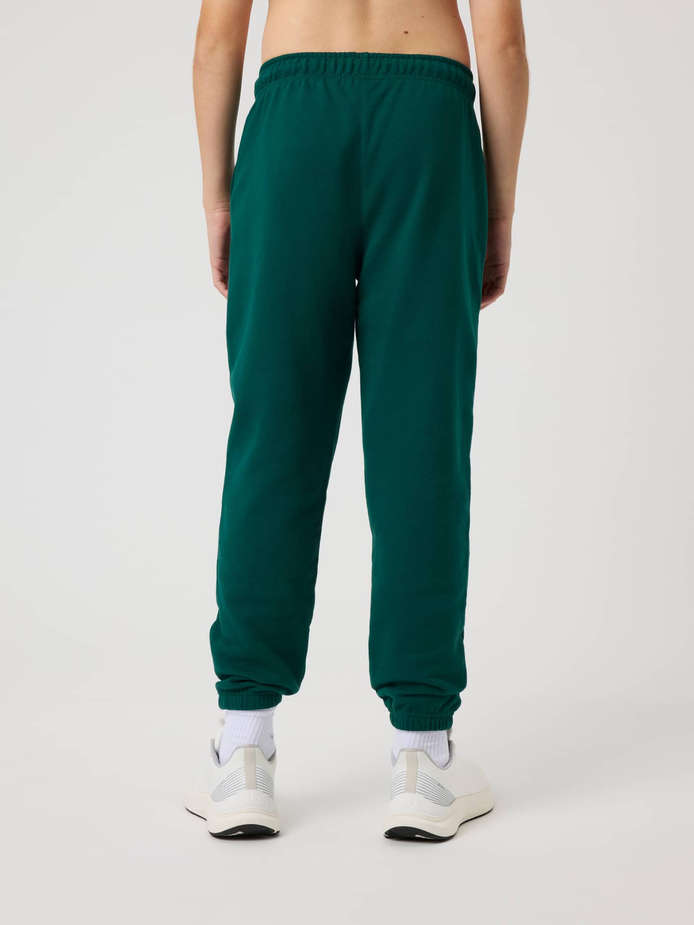 Back view of Borg Classic Sweatpants for kids in Rain Forest (Green) featuring a soft, relaxed fit for all-day comfort. - Image 2