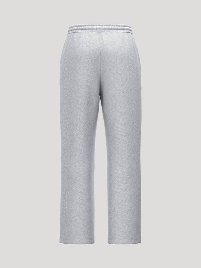 Achteraanzicht van Borg Essential 1 Straight Sweatpants in Light Grey Melange (Grijs) met melange patroon voor tennis. - Image 2
