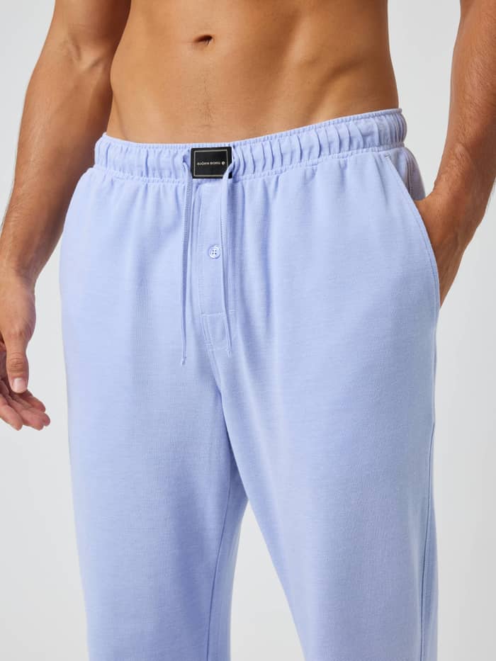 Core Pique Pyjama Pants in Lavender Lustre (Lila) mit schwarzem Logo-Patch und verstellbarem Kordelzug. - Image 5