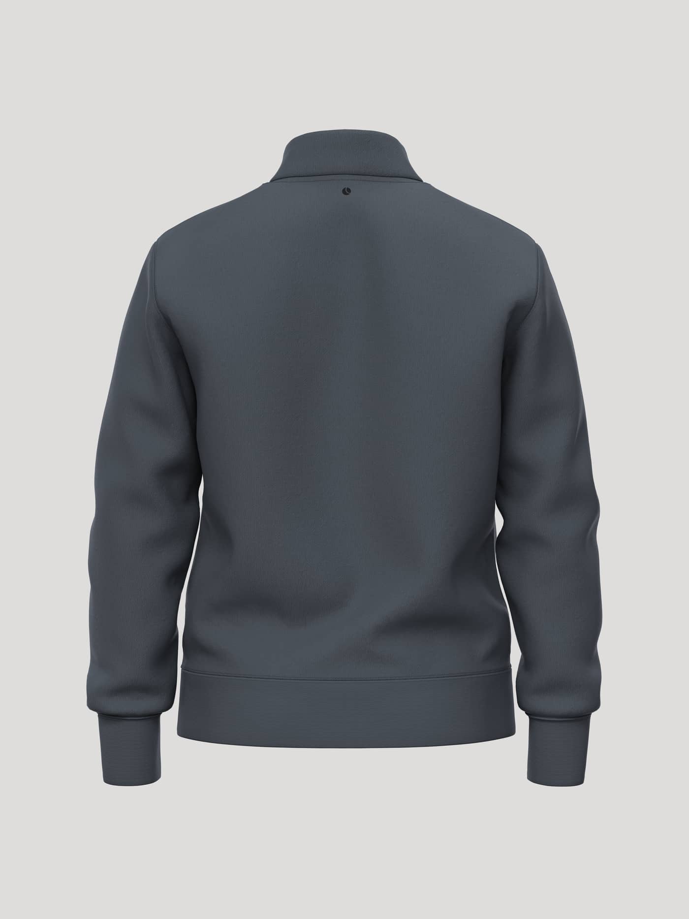 Back view of the Borg Essential 1 Half Zip in Turbulance (Grey) highlighting the tennis ball print at the back neck. - Image 4