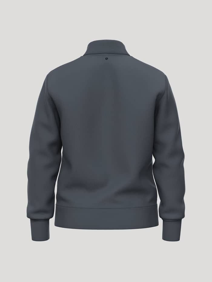 Back view of the Borg Essential 1 Half Zip in Turbulance (Grey) highlighting the tennis ball print at the back neck.