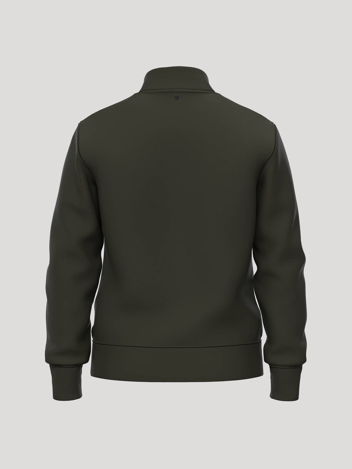 Borg Essential 1 Half Zip in Rosin (Green) seen from the back, featuring a tennis ball print at the neck and ribbed cuffs. - Image 2