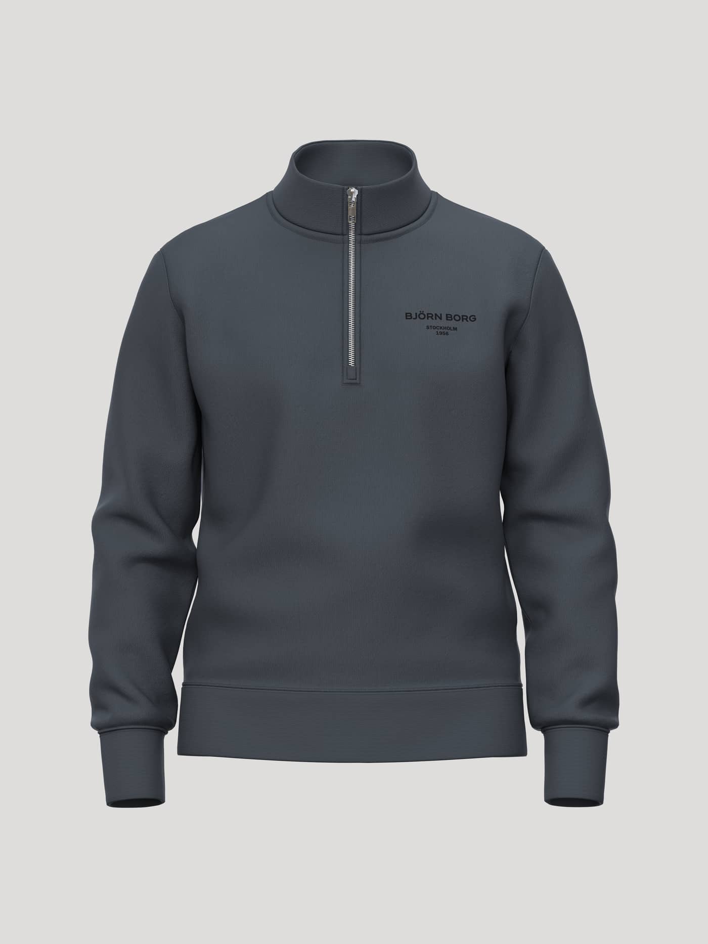 Borg Essential 1 Half Zip in Turbulance (Grey) featuring a half-zip front and a chest logo for training. - Image 2