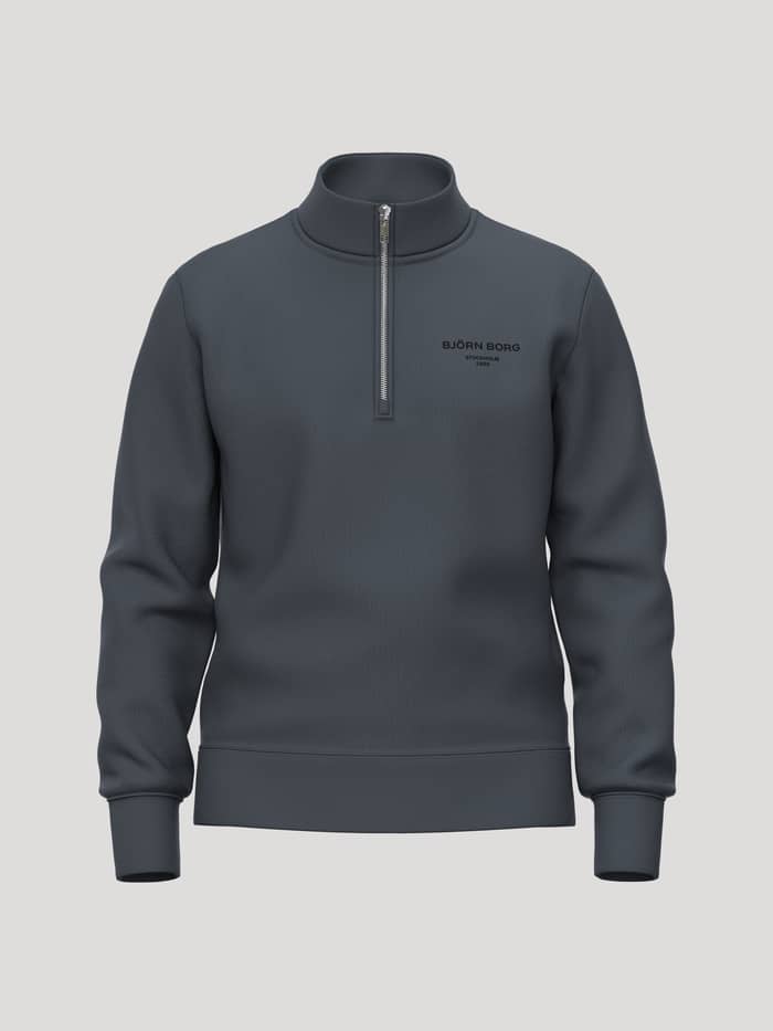 Borg Essential 1 Half Zip in Turbulance (Grey) featuring a half-zip front and a chest logo for training.