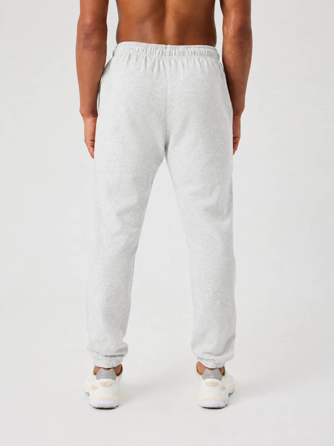 Back view of Borg Classic Print Sweatpants in Ultra Light Grey Melange (Grey) for tennis warm-ups and training recovery. - Image 2