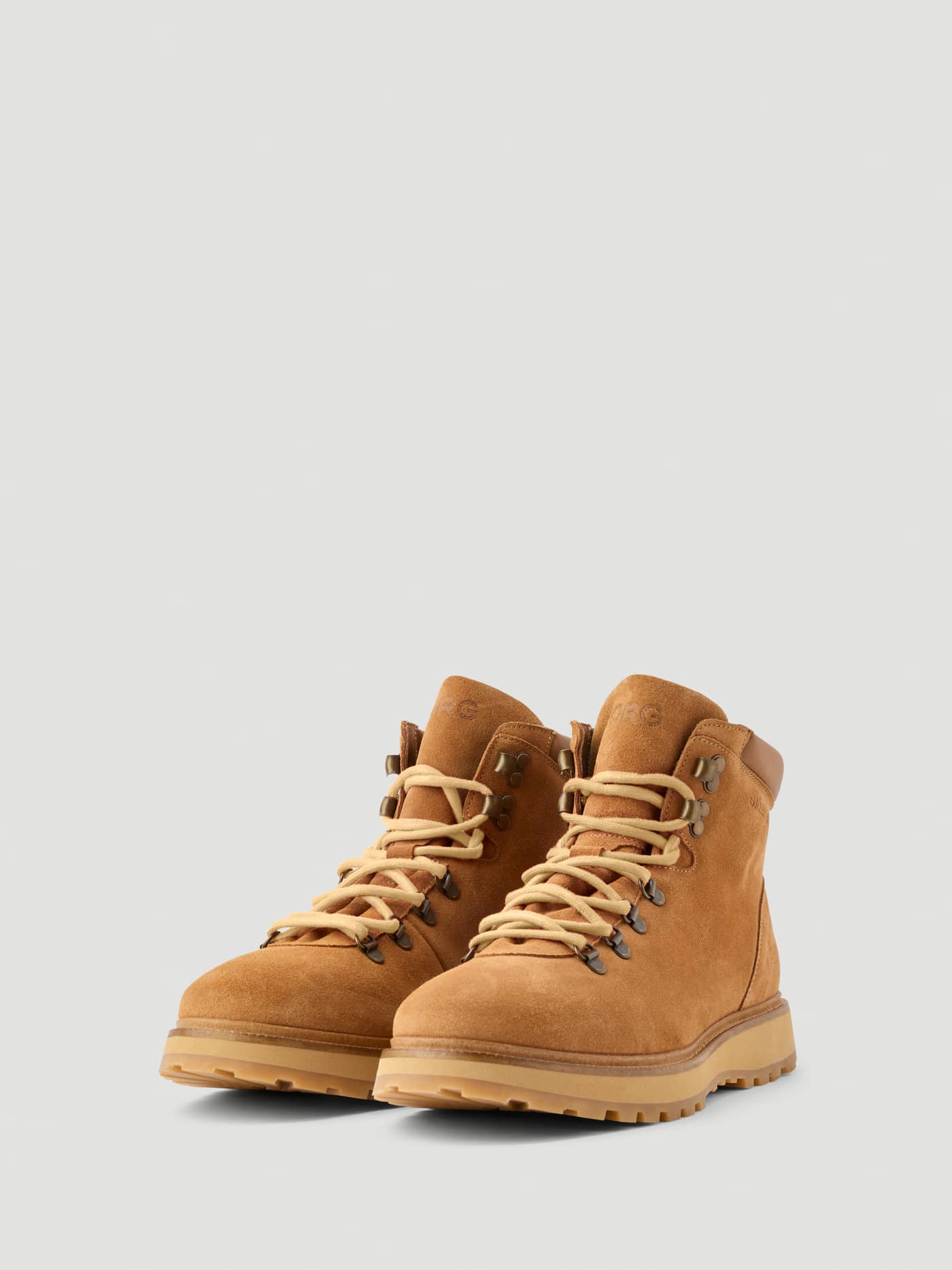Men's Summit Boots in Brown suede featuring a rugged outdoor design with hiking laces and a durable rubber sole. - Image 2