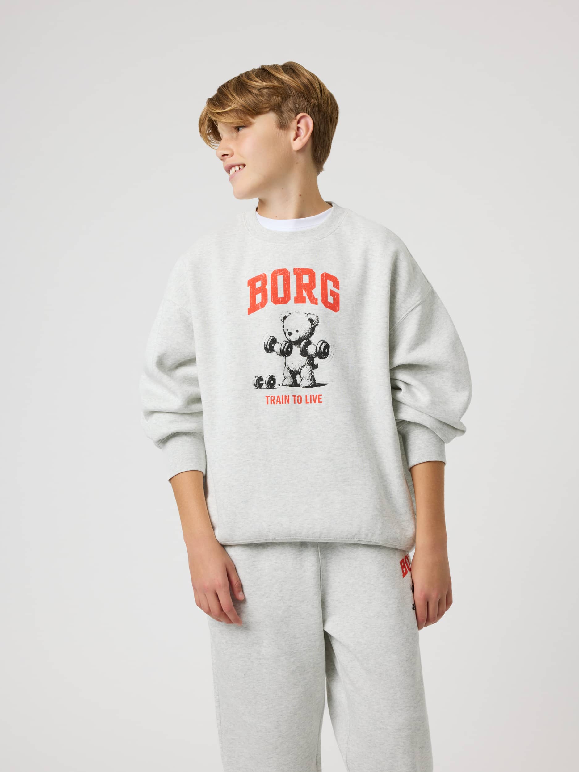 Borg Oversized Sweatshirt - Ultra Light Grey Melange | Björn Borg