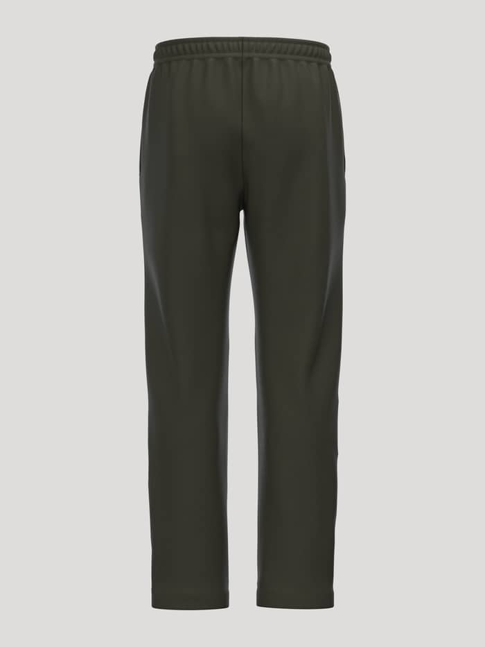 Achteraanzicht van de Borg Essential 1 Sweatpants in Rosin (Groen) van zachte fleece met een witte tennisbalprint. - Image 2
