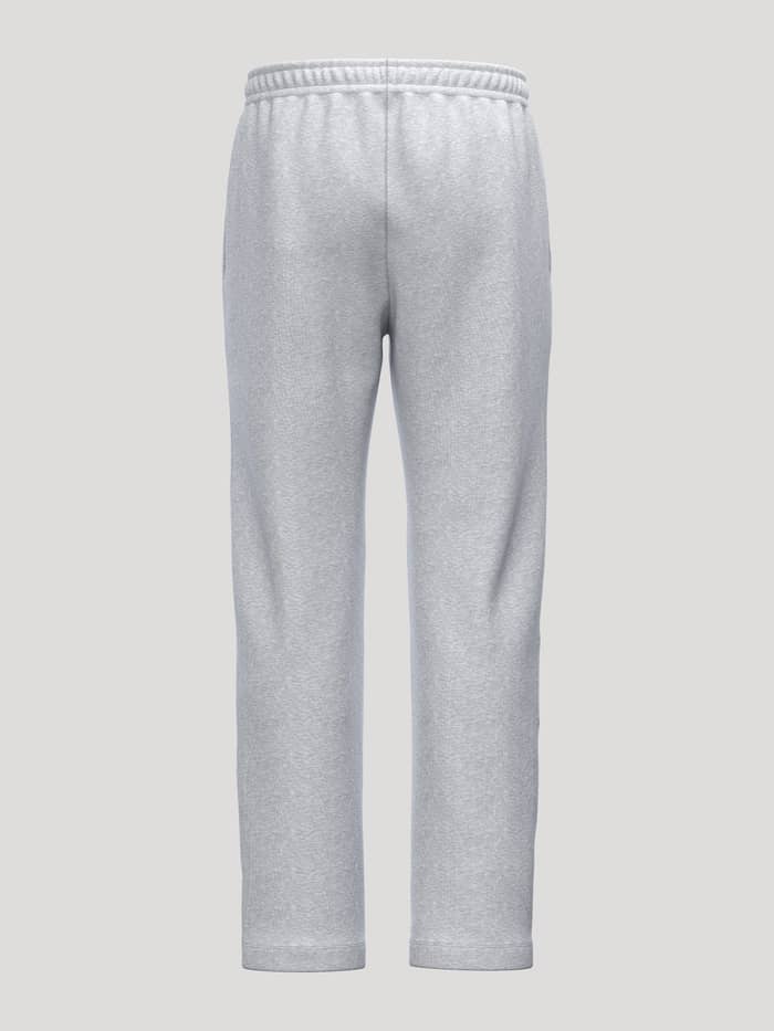 Achteraanzicht van de Borg Essential 1 Sweatpants in Light Grey Melange (Grijs) met zachte fleece en een tennisbalprint. - Image 2