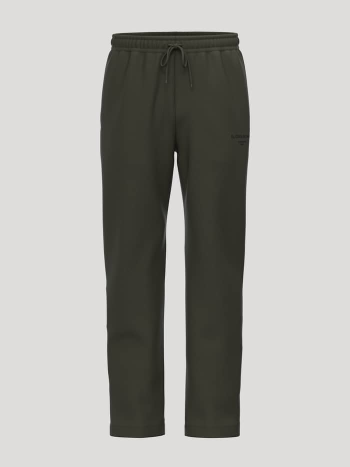 Borg Essential 1 Sweatpants in Rosin (Green) made from soft fleece with a black logo, perfect for recovery and tennis.