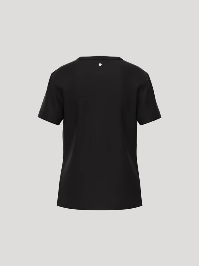 Borg Essential 3 T-Shirt til kids i Black Beauty (Sort) bomuld set bagfra med hvidt tennisbold-logo. - Image 2