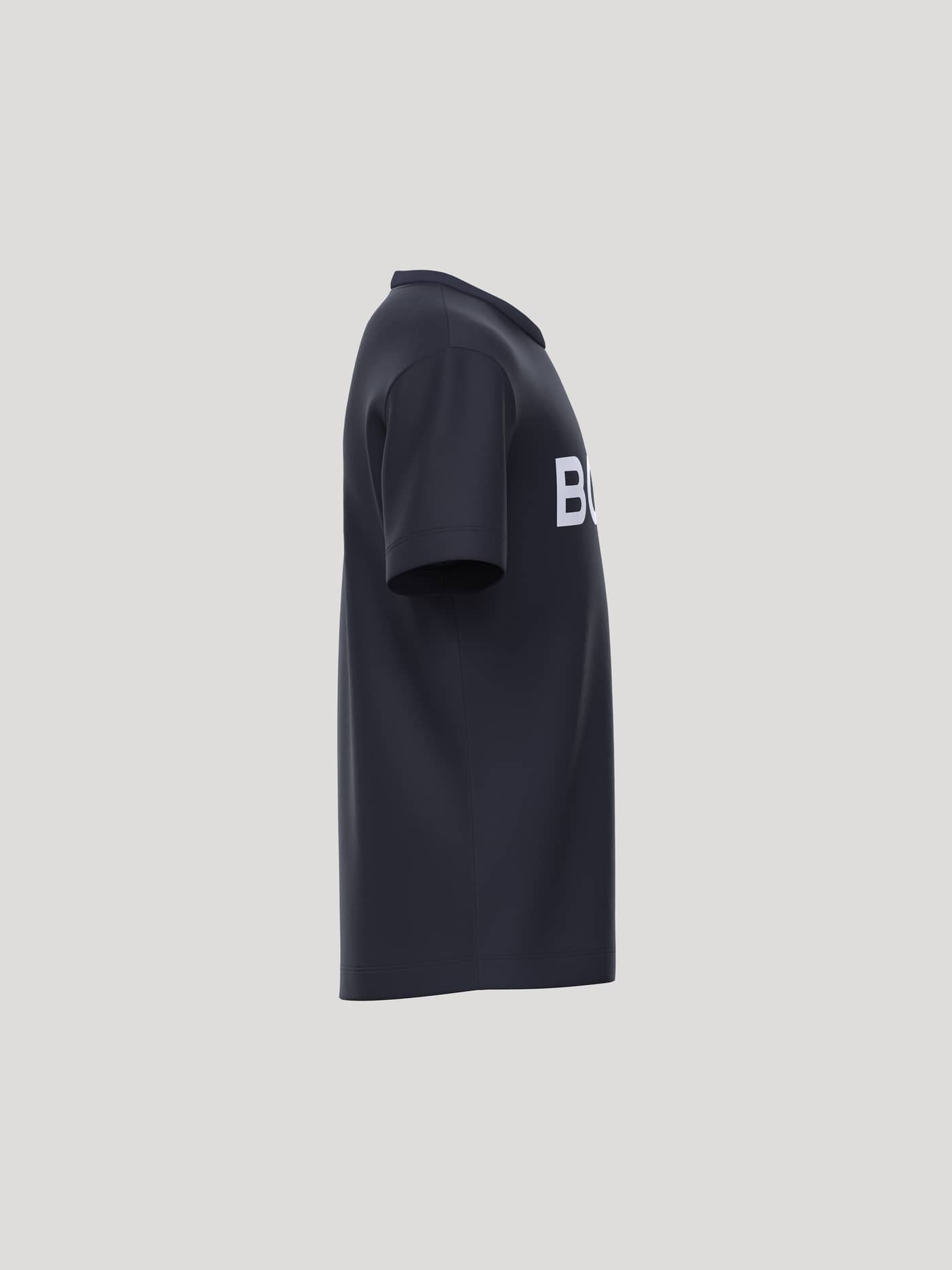 Borg Essential 3 T-Shirt for kids in Night sky (Navy) shown in a side profile with a white logo, ideal for tennis. - Image 4