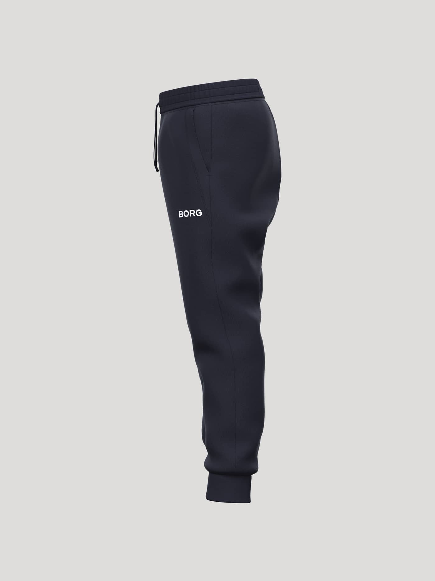 Borg Essential 3 Tapered Sweatpants for kids in Night sky (Navy) with a white logo and premium technical fit for tennis. - Image 3