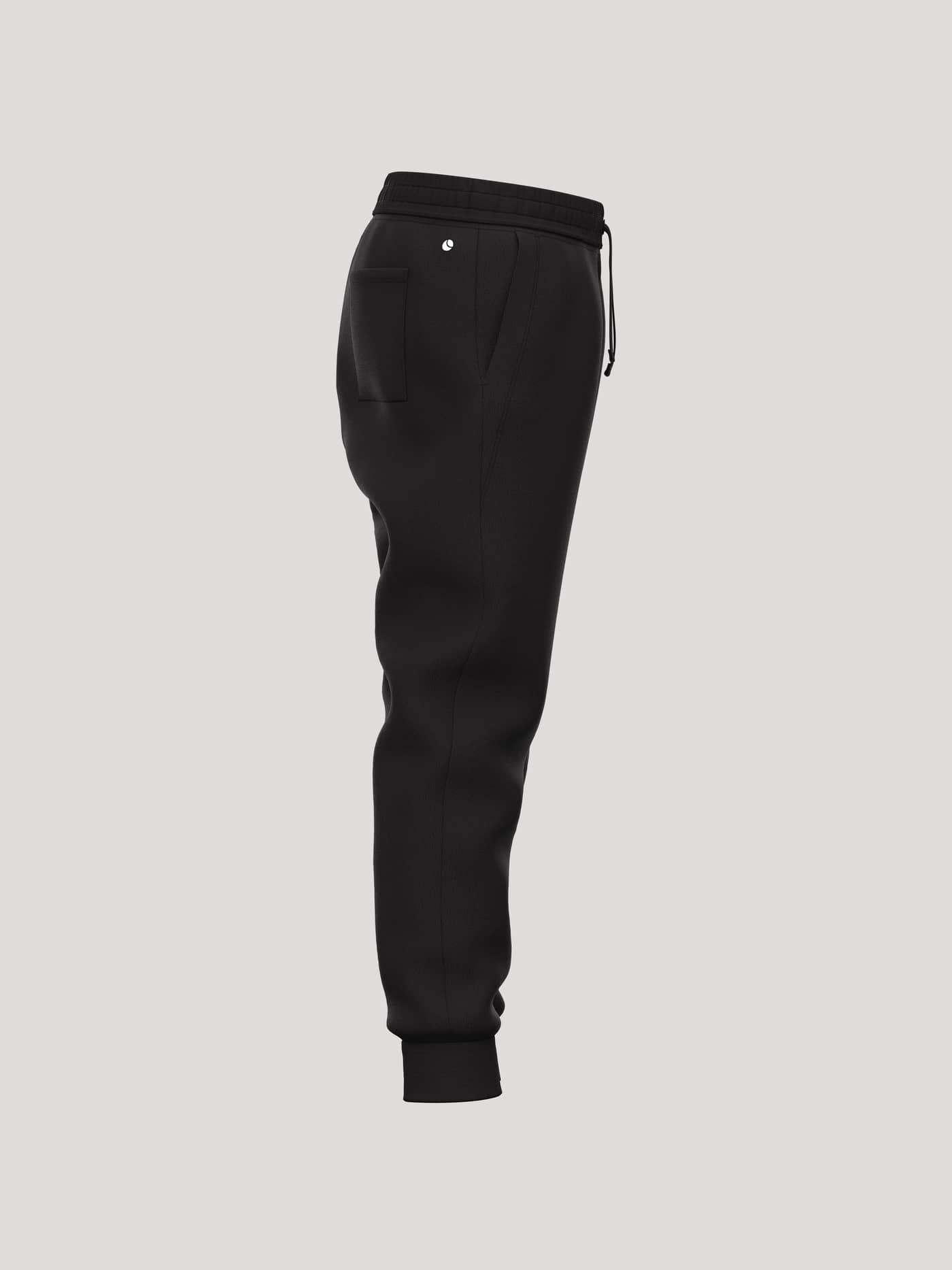 Side profile of kids' Borg Essential 3 Tapered Sweatpants in Black Beauty (Black) with a white tennis ball print. - Image 4