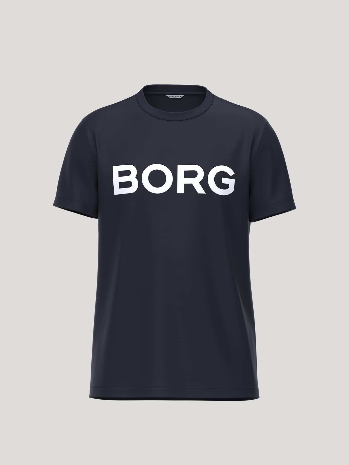 Borg Essential 3 T-Shirt in Night sky (Navy) featuring a white BORG logo print on the chest in soft cotton jersey. - Image 1