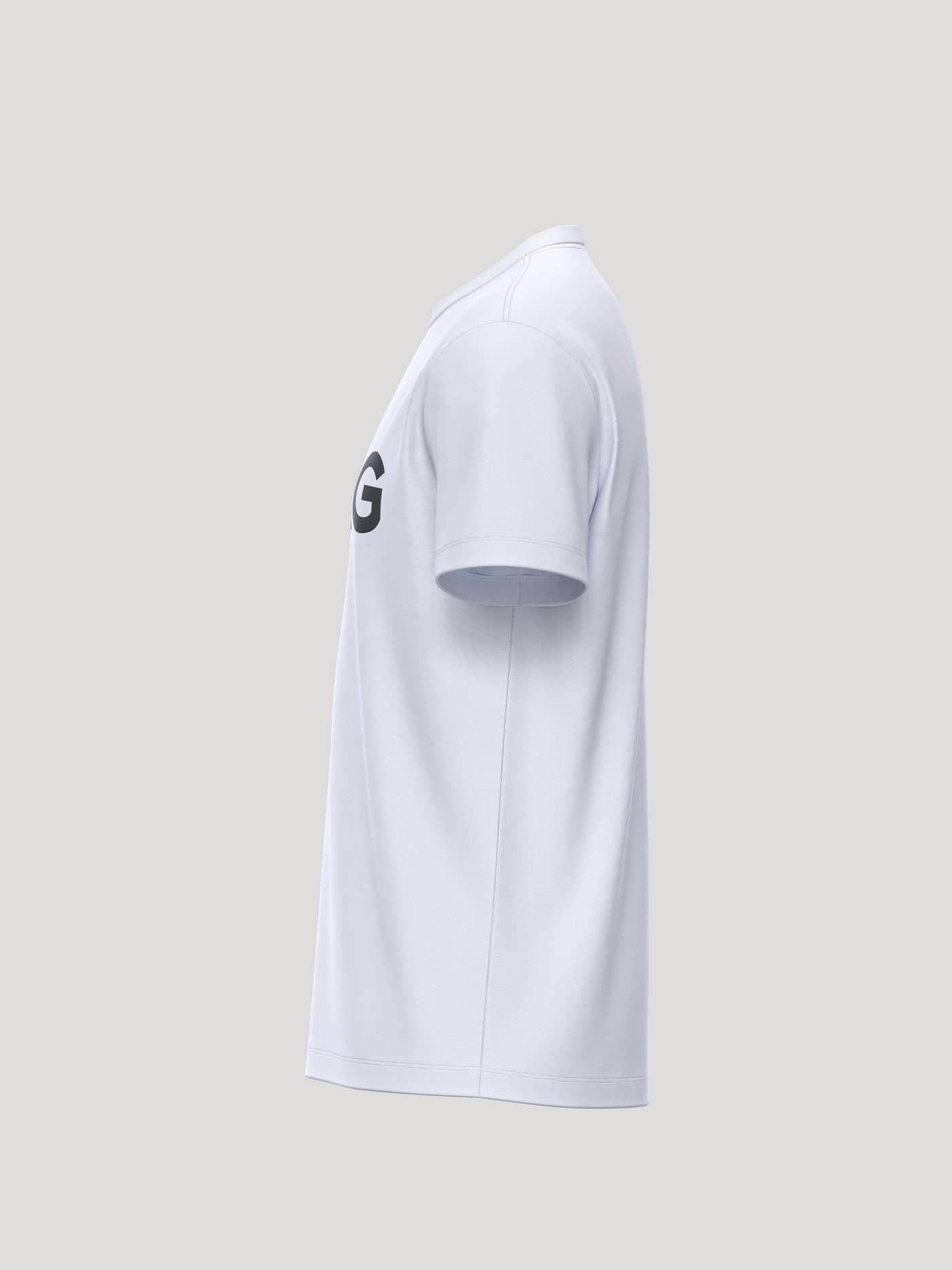 Side view of the tennis-ready Borg Essential 3 T-Shirt in Brilliant White (White), made from soft single jersey cotton. - Image 3
