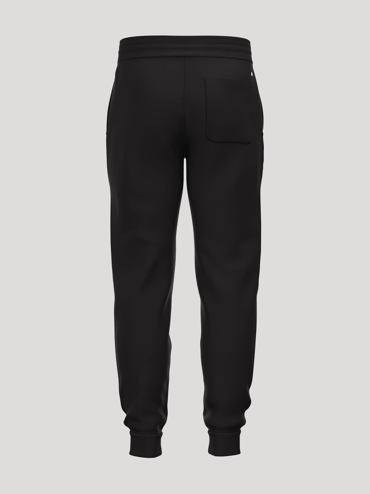 Borg Essential 3 Tapered Sweatpants in Black Beauty (Black) seen from the back with a tapered fit and tennis ball print. - Image 2