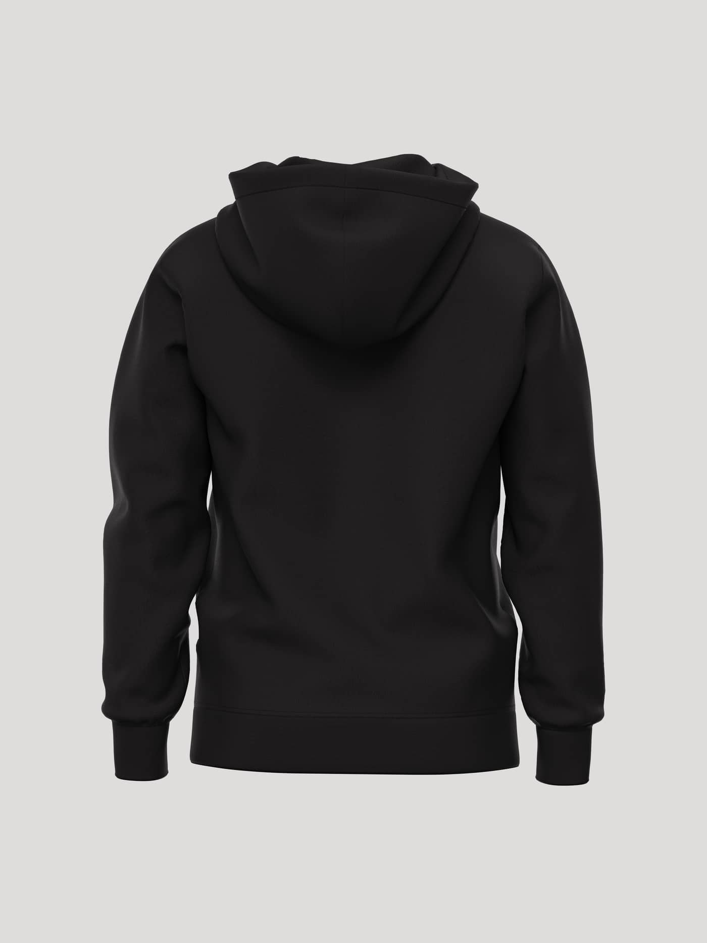 Back view of the Borg Essential 3 Hoodie in Black Beauty (Black) featuring a soft finish and clean Scandinavian design. - Image 2
