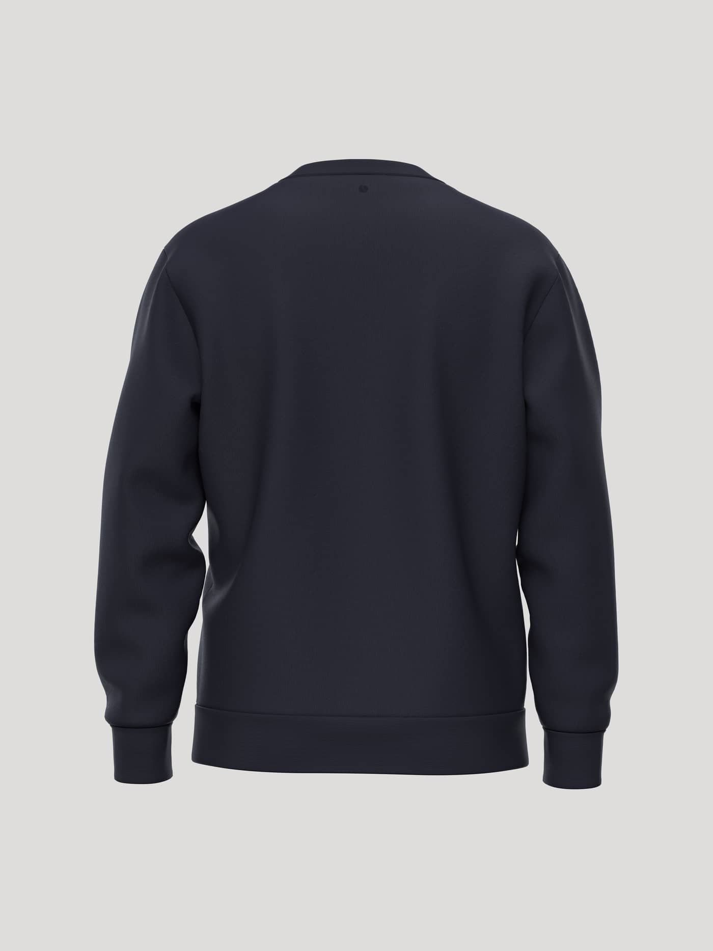 Back view of the Borg Essential 3 Sweatshirt in Night sky (Navy) featuring a small tennis detail at the back neck. - Image 2
