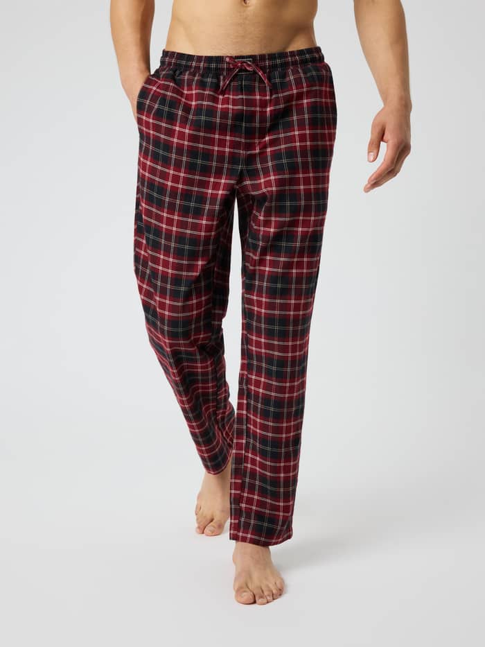 Core Flannel Pyjama Pants in Forest Tartan 11 (Green) featuring a soft brushed texture and classic check pattern.