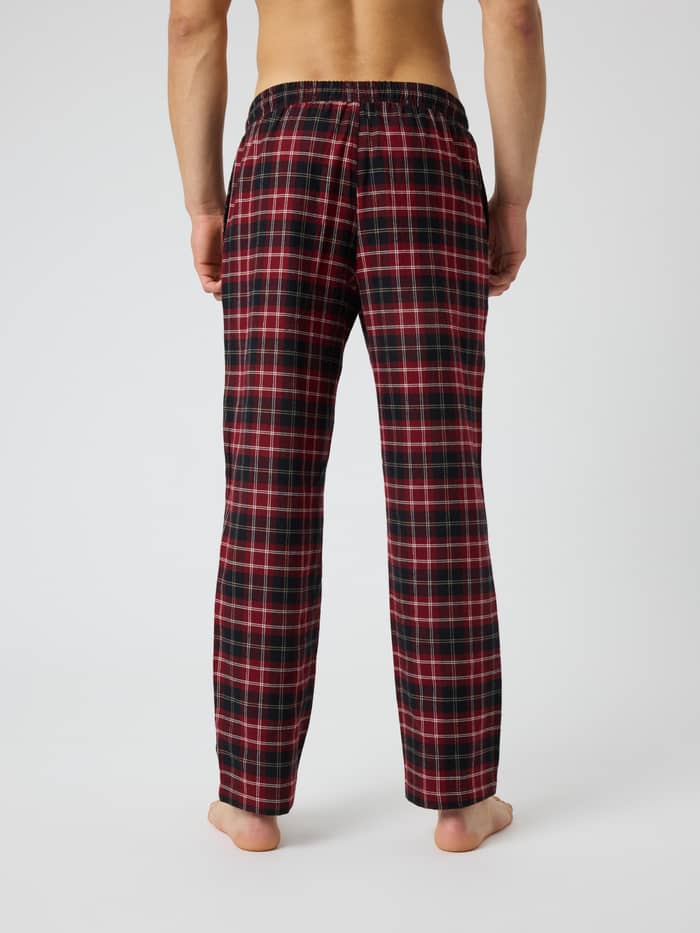 Rückansicht der Core Flannel Pyjama Pants in Forest Tartan 11 (Grün) mit klassischem Karomuster aus angerautem Flanell. - Image 2