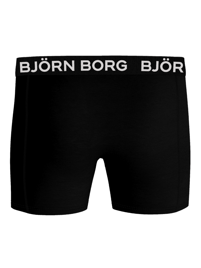 Bamboo Cotton Blend Boxers 3-pack in zwart, zachte boxershorts van bamboeviscose met een wit logo en naden tegen schuren. - Image 3