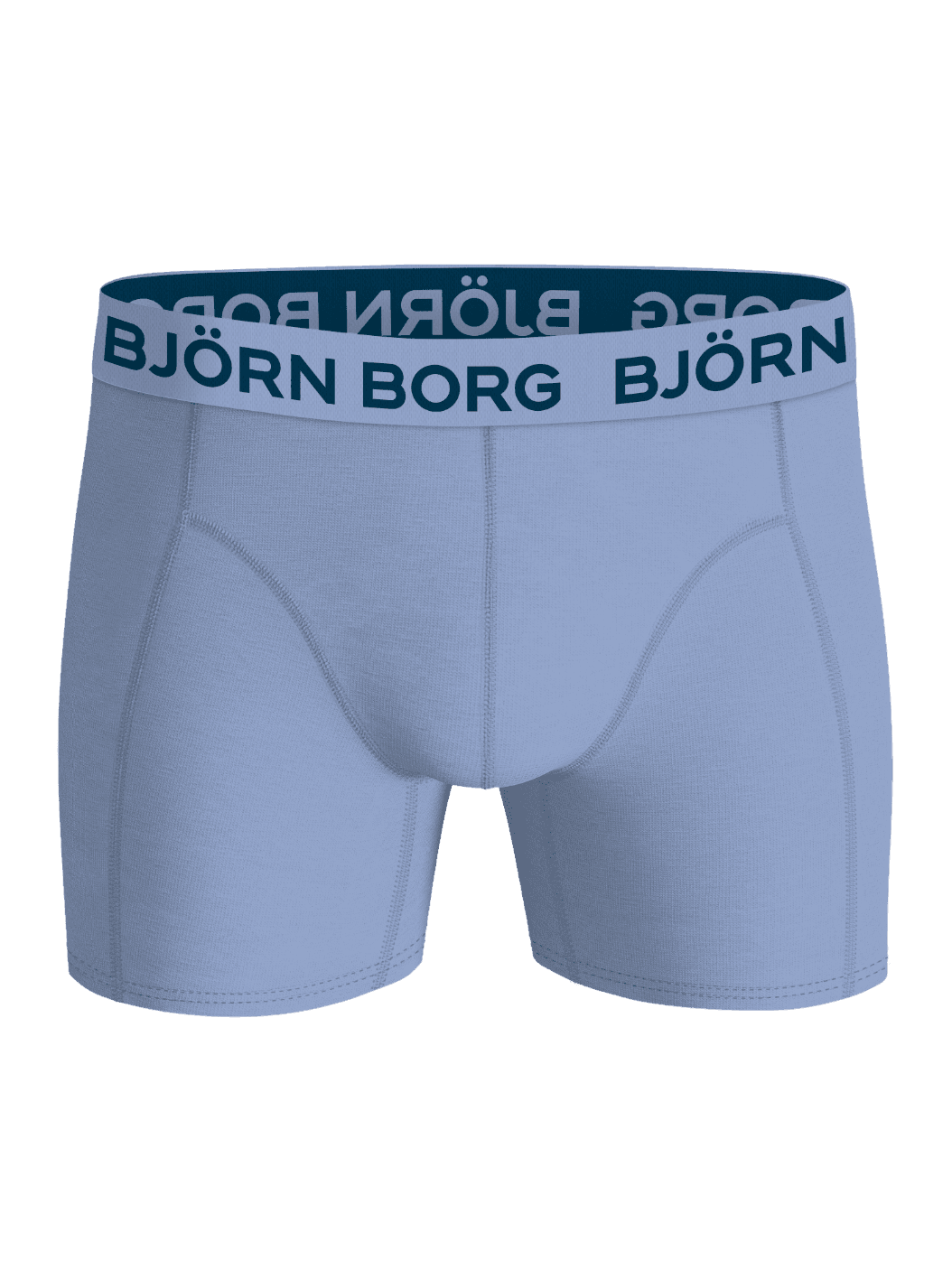 Bamboo Cotton Blend Boxers 3-pack in blue with a dark blue logo waistband and a soft mid-rise boxer briefs fit. - Image 2