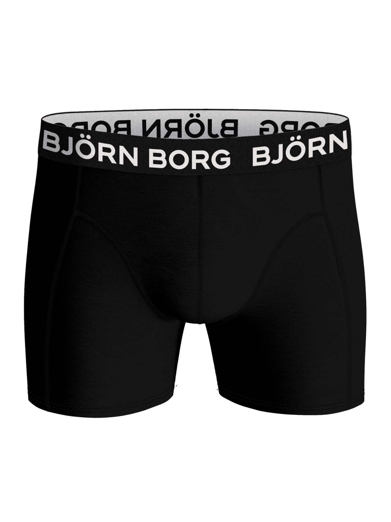 Bamboo Cotton Blend Boxers 3-pack in Black, featuring a white logo on the soft waistband and a premium boxer brief fit. - Image 2