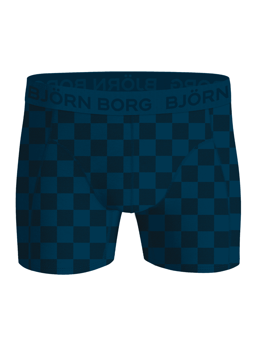 Bamboo Cotton Blend Boxers 3-pack featuring navy and black checkered boxer briefs with a tonal Björn Borg logo waistband. - Image 4
