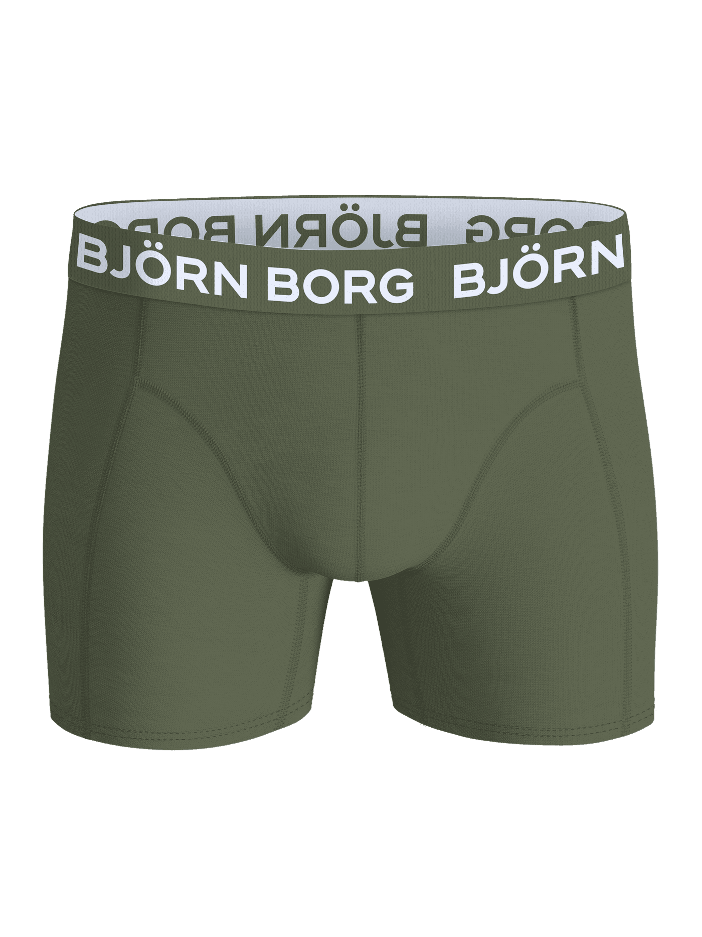 Bamboo Cotton Blend Boxers 2-pack in green featuring soft boxer briefs with a white Björn Borg logo waistband. - Image 4