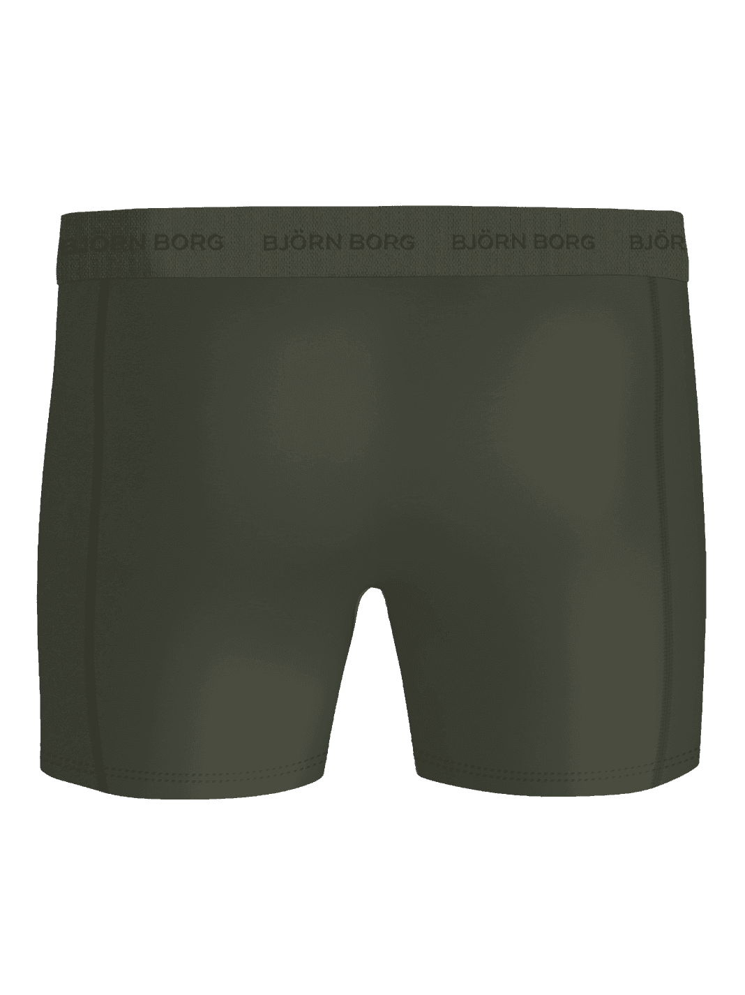 Back view of Microfiber Boxers 3-pack in Green, featuring quick-drying microfiber boxer briefs with a black logo waistband. - Image 3