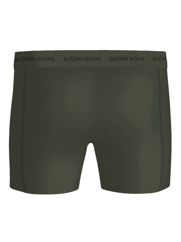 Achteraanzicht van de Microfiber Boxers 3-pack in groen, van sneldrogende microvezel met een zwarte logo-tailleband. - Image 3