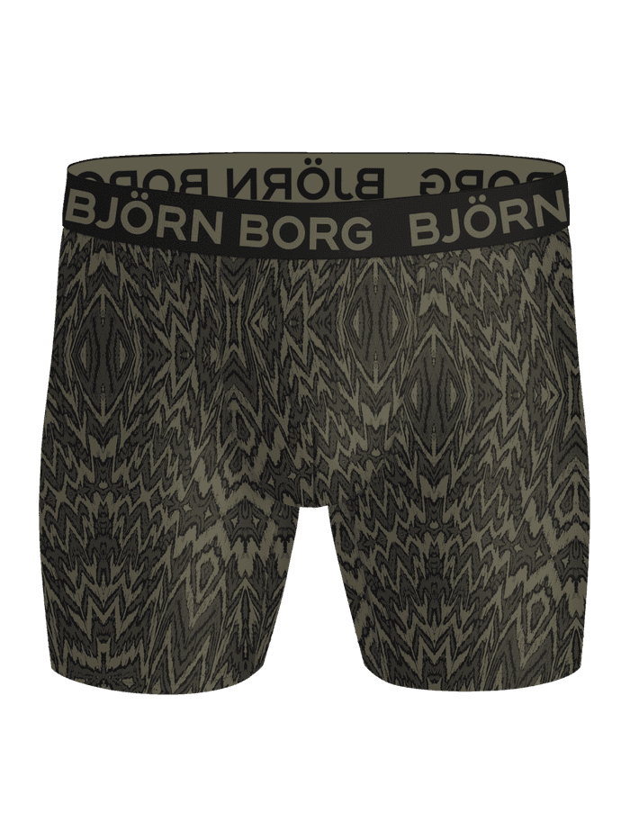 Sports Microfiber Boxers 3-pack met een groene en zwarte kartelprint en groen logo voor training. - Image 4