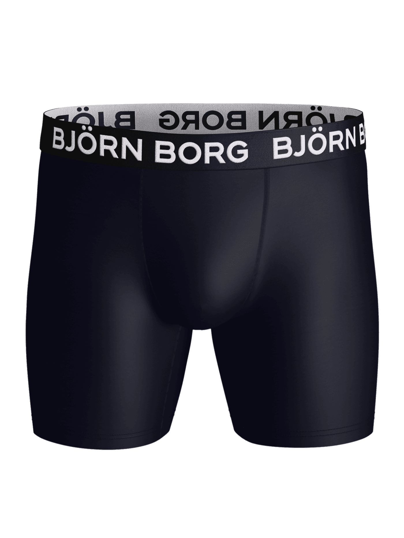 Sports Microfiber Boxers 3-pack navy boxer briefs for training, featuring a black waistband and white Björn Borg logo. - Image 5