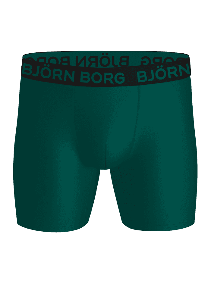 Sports Microfiber Boxers 3-pack in groen voor training met een groen logo op een zwarte tailleband. - Image 4