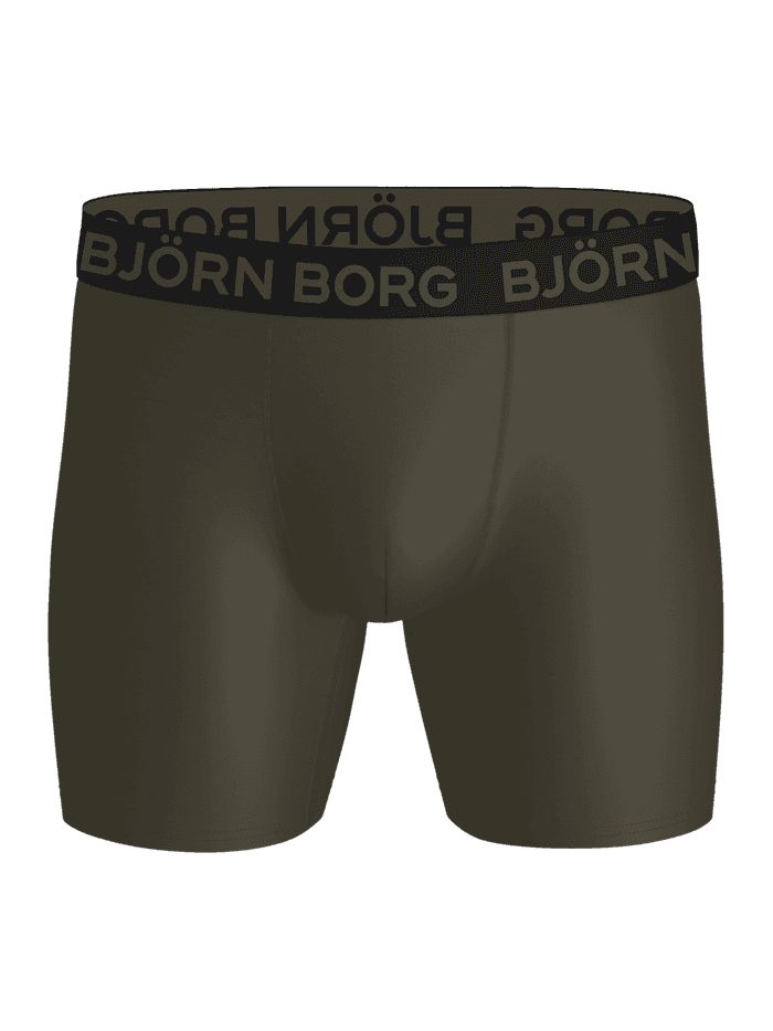 Groene Sports Microfiber Boxers 3-pack voor training met een groen logo op een zwarte tailleband. - Image 2