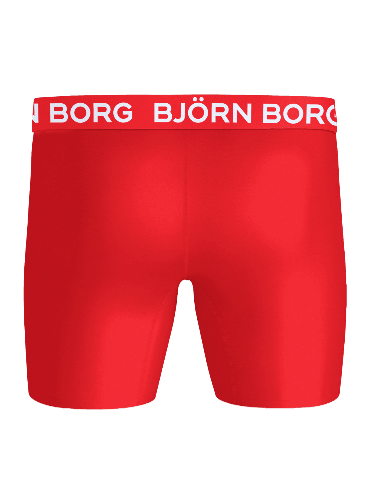 Back view of the red Sports Microfiber Boxers 3-pack for training, featuring a white logo on the waistband. - Image 3