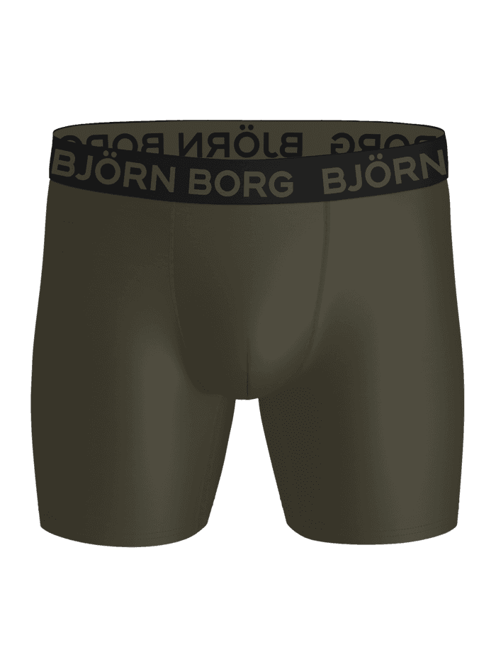 Sports Microfiber Boxers 2-pack i grøn til træning med et sort Björn Borg-logo på linningen. - Image 4