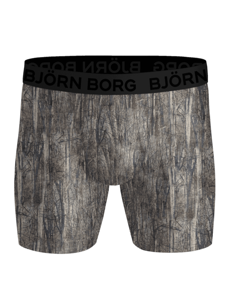 Sports Microfiber Boxers 2-pack in green forest print for training, featuring a black logo waistband. - Image 2