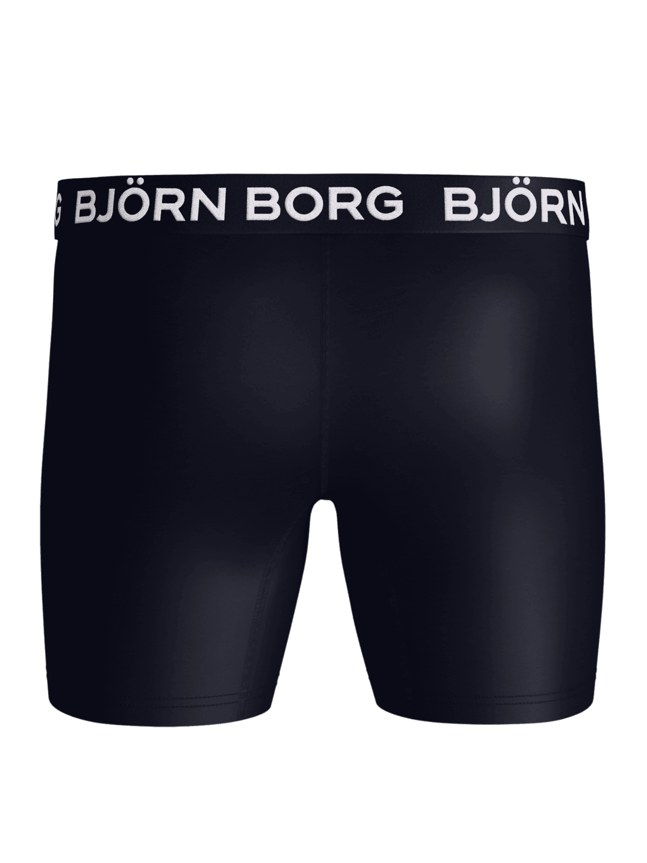 Sports Microfiber Boxers 2-pack in Navy, boxer briefs for training shown from the back with a white logo on the waistband. - Image 3