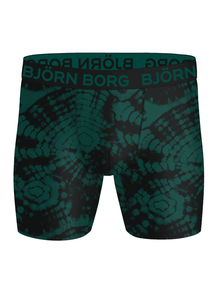 Sports Microfiber Boxers 5-pack met een zwarte en groene tie-dye print en groen logo voor training. - Image 5