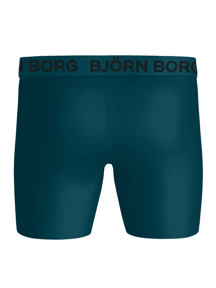 Sports Microfiber Boxers 5-pack in Groen voor training, achteraanzicht met een zwart logo op de tailleband. - Image 3